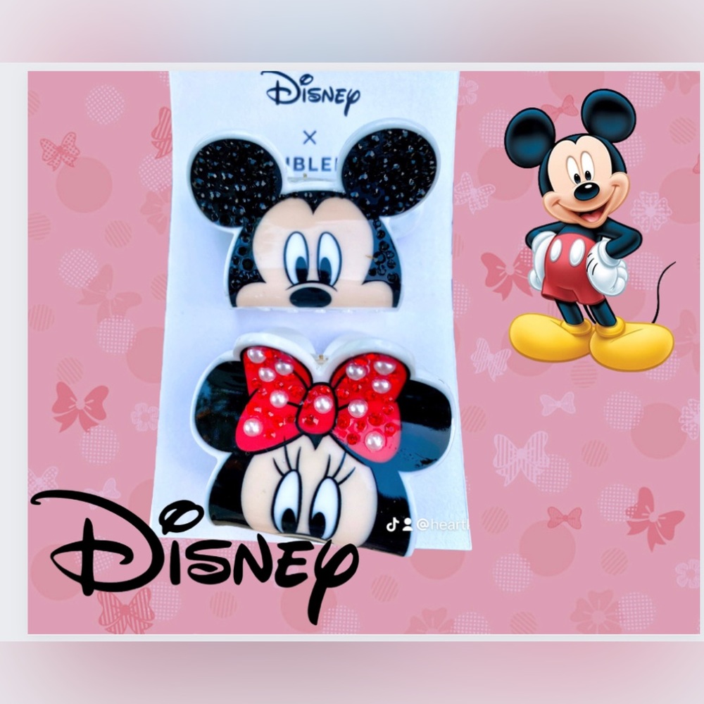 Mickey and Minnie Mouse Bauble Bar Hair Clips-NWT